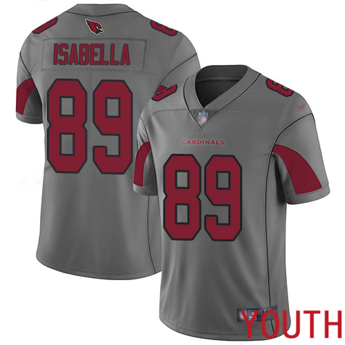 Arizona Cardinals Limited Silver Youth Andy Isabella Jersey NFL Football #89 Inverted Legend->youth nfl jersey->Youth Jersey